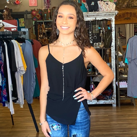 NWT Gathered Side Cami - Black - Picture 4 of 8